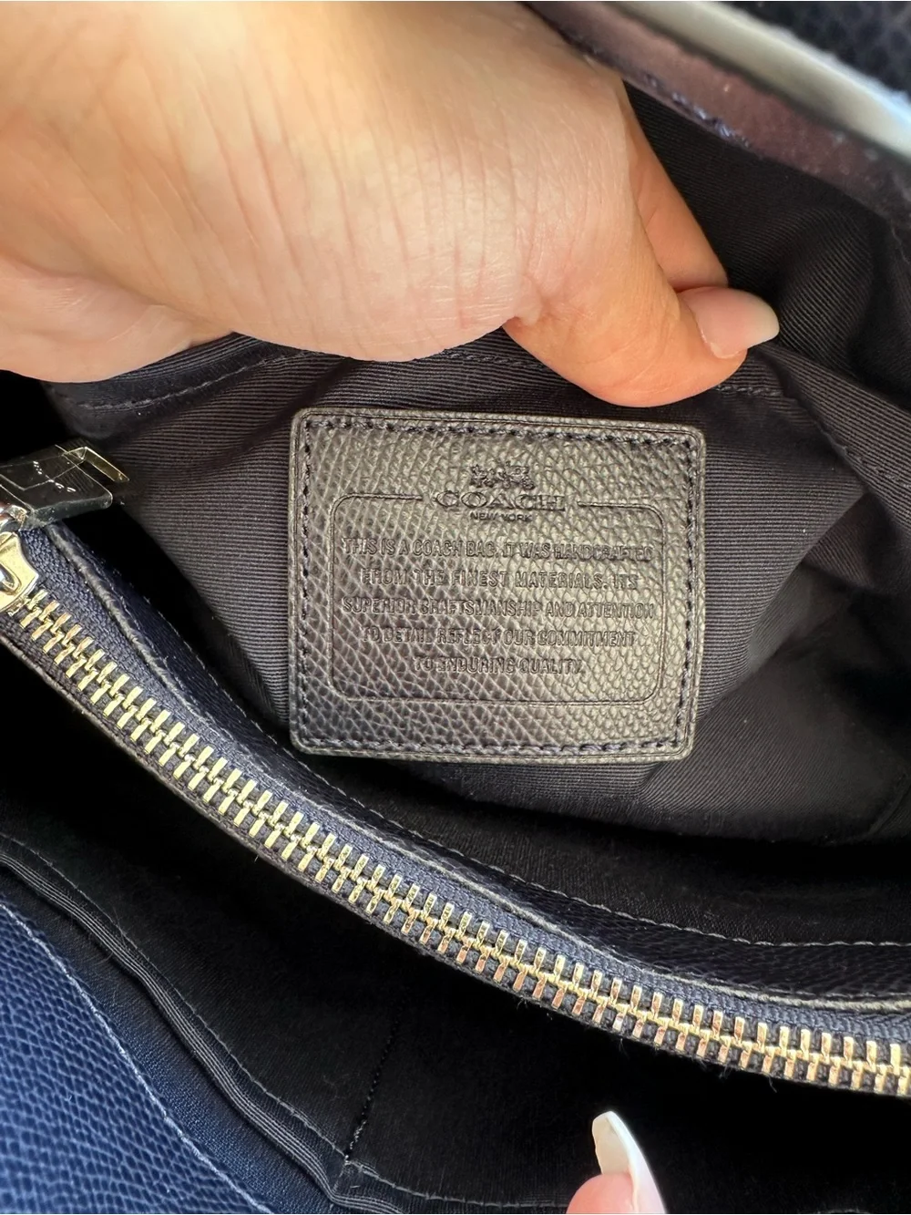 Coach Black Satchel with Blue Floral Print